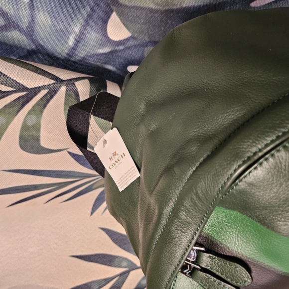 SOLD Coach Green Leather Backpack - Picture 2 of 4